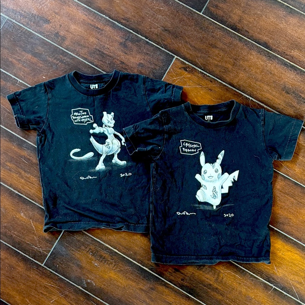 Uniqlo Pokemon Black Graphic T-Shirt Sz 5-6